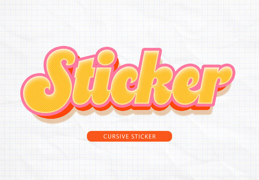 Cursive Sticker Text Effect