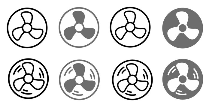 Fan icon set. Vector illustration of fan icon set