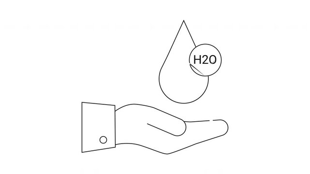 Water Conservation - A Simple Hand Illustration for Awareness.