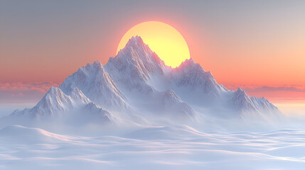 Mountain Majesty Snowy Peaks at Sunset