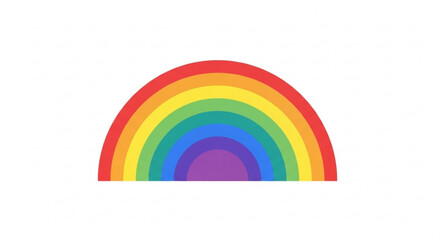 Obraz premium Vibrant rainbow arc with colorful spectrum on white background