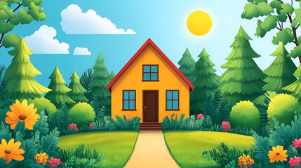 Sunny House Surrounded by Natures Embrace