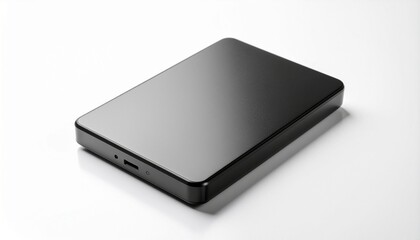 External Hard Drive Isolated on Pure White Background
