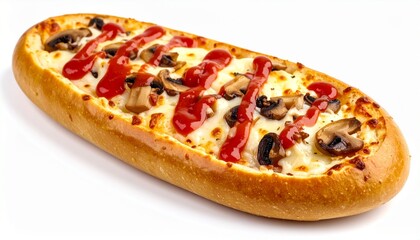 traditional polish street food zapiekanka baked half baguette sandwich