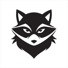 Masked Raccoon Head Ninja Style Silhouette Vector