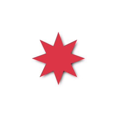 Fototapeta premium Red Star 8Point Icon
