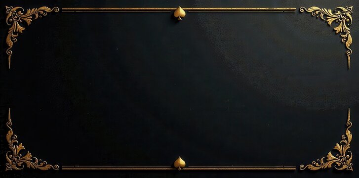 Elegant black poker background, gold spade, vintage texture, rustic , rustic, weathered, aged