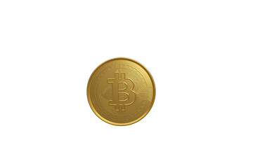 Bitcoin isolated on a white background.