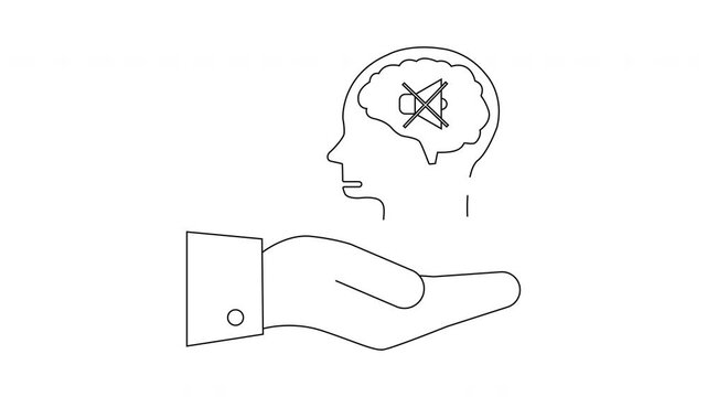 Hand Offering Brain with Cross - Mental Health Concept Illustration.