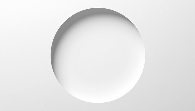 Clean white paper cut background with elegant silver circle , wallpaper, white