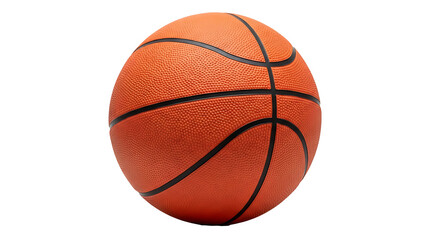 Fototapeta premium Orange basketball with black stripes on white background 1