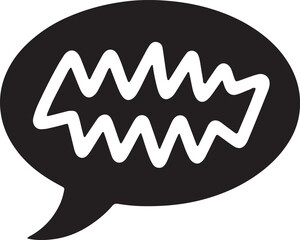 Screaming speech bubble icon with jagged edges isolated on background for comic design element