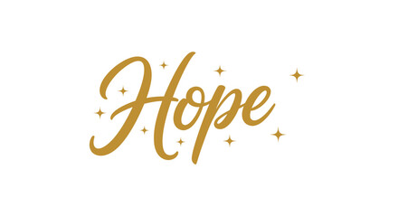 Fototapeta premium Elegant Gold Hope Text with Sparkling Stars Design