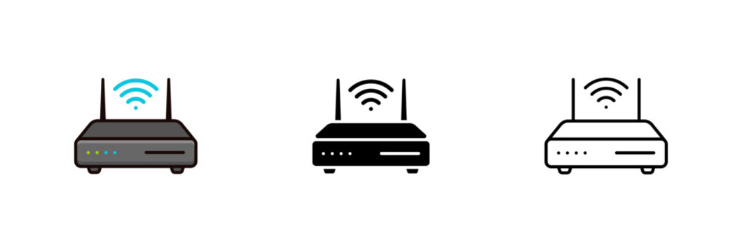 Router modem wifi icon isolated on white background.