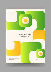 Plakat A clean and modern poster design featuring interlocking rounded squares and circular accents in a fresh green and yellow color scheme