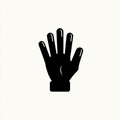 Obraz premium Black silhouette of an open hand with five fingers raised