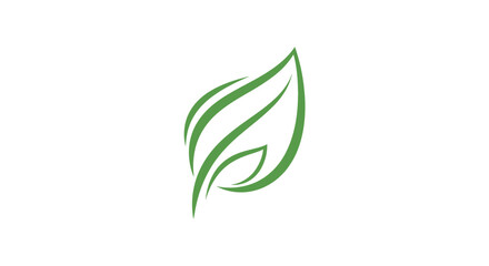 Obraz premium Eco-friendly green leaf vector illustration featuring a natural organic plant symbol for ecology and bio design concepts