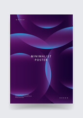 Fototapeta premium Artistic minimalist poster featuring soft purple circular glows and overlapping sphere shapes on a deep dark background