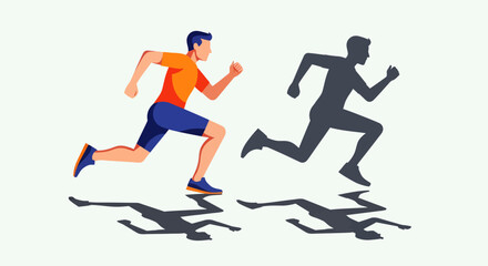 Fototapeta premium Dynamic Illustration of Running Athletes in Motion