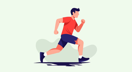 Fototapeta premium Active man running outdoors in athletic wear