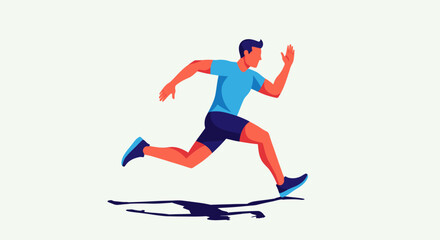 Obraz premium Energetic Man Running Outdoors in Athletic Gear