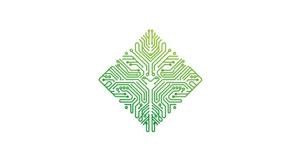 An abstract green background featuring geometric leaf shapes and a snowflake pattern creates a festive winter holiday vector illustration for a Christmas greeting card design © Rizky