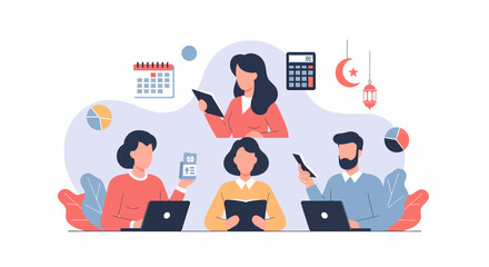 Diverse Business Professionals Collaborating on Projects in a Modern Office Environment.