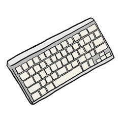 Keyboard Art: Simple Vector Graphic of Computer Accessories and Office Equipments for Home Office Decor and Remote Working