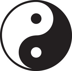 Yin and yang symbol representing ancient chinese philosophy of harmony and balance