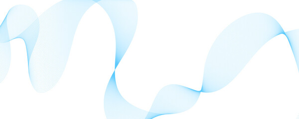 Abstract blue smooth waves on white background. Dynamic sound waves. Design elements. Vector abstract background with dynamic blue waves.