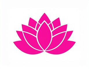 Obraz premium Pink Lotus Flower Icon Symbolizing Spiritual Growth and Serenity.
