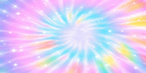 Abstract colorful blue background with a bright star burst and rainbow rays creates an energy explosion pattern in this vector illustration art for a celestial wallpaper design © Graph Rover