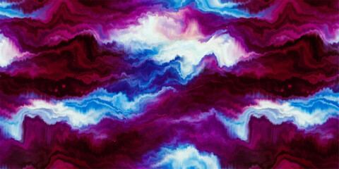 Abstract blue background with water flowing under a bright summer sky filled with fluffy white clouds and radiant sunlight through the atmosphere © Graph Rover