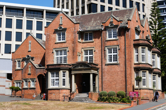 This three-storey brick building is the former home of the collector and bibliophile Alexander Horsburgh Turnbull (1868-1918) - Wellington, New Zealand