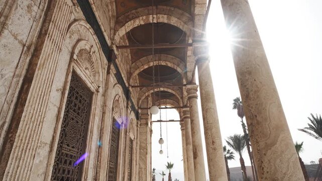 A historic Ali pasha mosque and Salahuddin fortress in citadel Cairo Egypt  showcasing ancient Arabic architecture as a religious landmark for tourism and travel