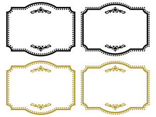 Obraz premium ハートがかわいいフレーム〜ゴールドとブラックのセット〜