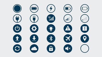 Universal user interface icons for mobile applications and web design