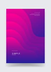 Fototapeta premium Elegant simple poster design with pink and purple wavy fluid shapes creating a modern and dynamic flow for creative project