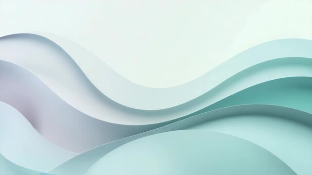 Soft pastel wave layer flow minimal abstract layered composition with teal seafoam gray curves