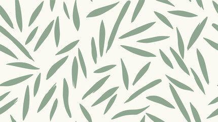 Minimalist organic pattern with scattered green leaf shapes on off-white