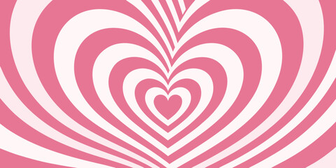 A hypnotic swirling heart shape in shades of pink and white