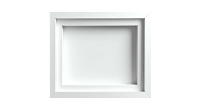 White Square Frame on White Background.