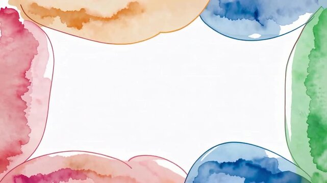 Colorful Watercolor Spheres Create Soft Circular Frames.