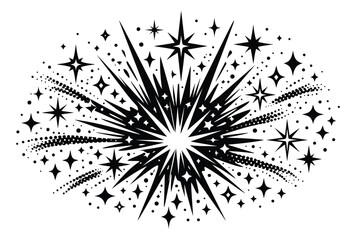 Obraz premium Stylized illustration of a star burst depicting a festive explosion for celebration and design