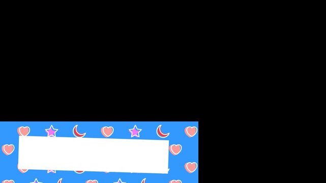 Animated lower third banner with modern geometric shapes on transparent background alpha loop