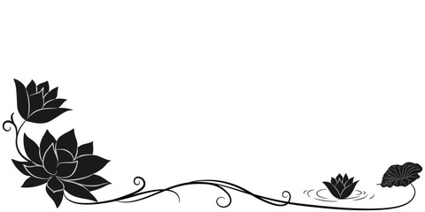 Illustration of lotus flower carving silhouette for Vesak Day