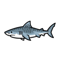 Obraz premium Gray Shark Illustration Side View.