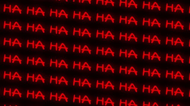 Creepy Red HAHAHA Laughing Text Animation 4K Alpha Loop