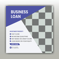  Business Loan Flyer Template with Checkered Design and Equity Focus