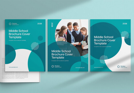 School Brochure Cover Template for Education Prospectus, School Flyer & Poster Layouts